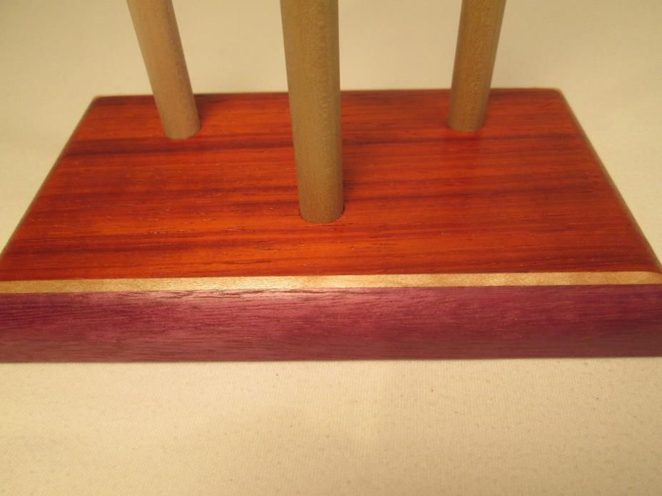 Handmade Paduak with Maple and Purple Heart Penny Whistle Stand.