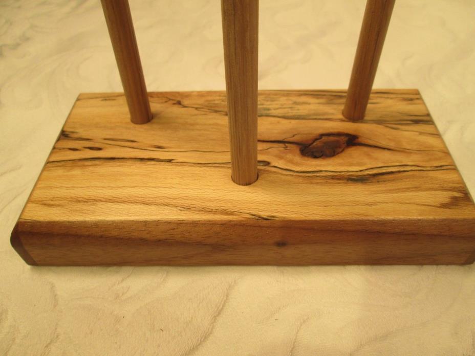 Handmade Spalted Birch with Walnut  Penny Whistle Stand.