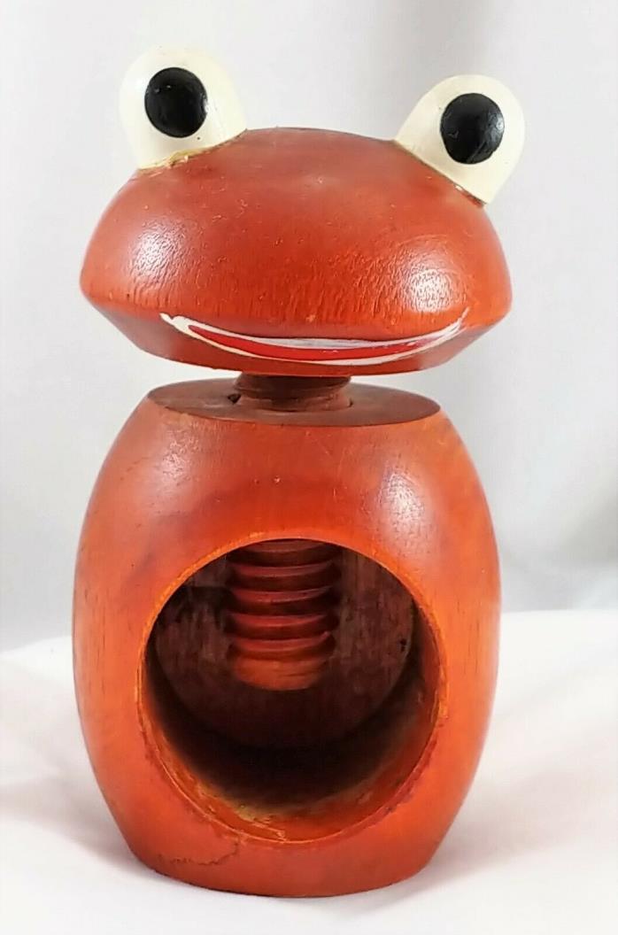 Wooden frog screw style chirp whistle instrument