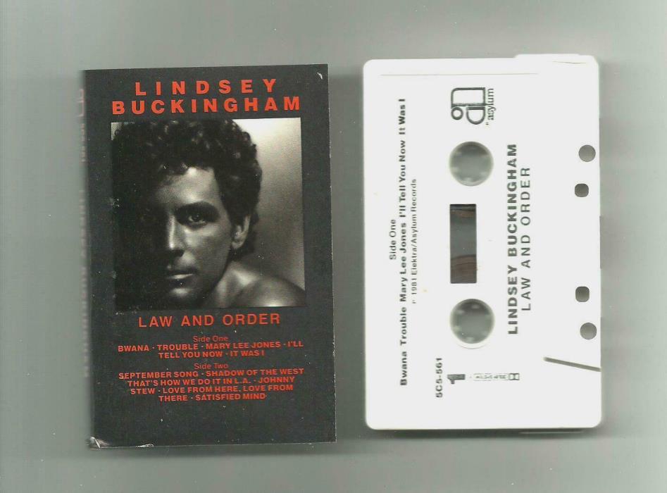 1981 LINDSEY BUCKINGHAM Law and Order Asylum Records 5C5-561 CASSETTE Tape VTG