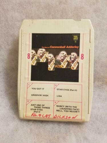Vintage Rare HTF 8 Track Best of Cannonball Adderly