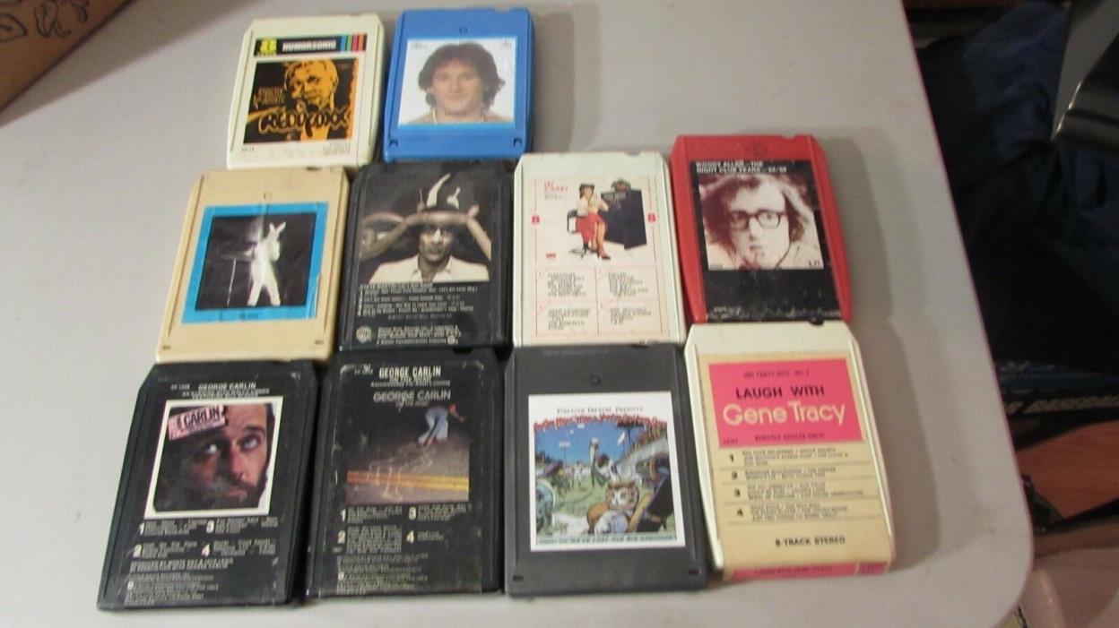 Lot of 10 Comedy 8 Tracks....Tested..Foxx..Williams..Carlin..Tracy..Allen