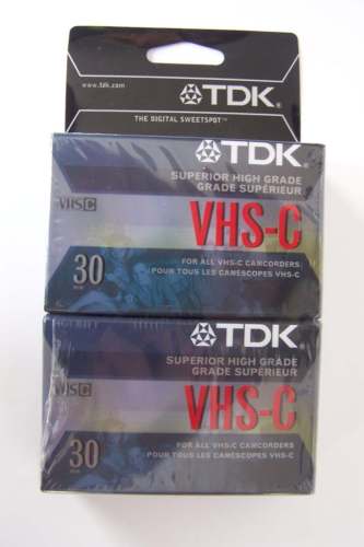 TDK 30 VHS-C Camcorder Superior High Grade 2 Pack Tape Sealed NEW Never Used Lot