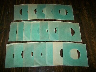 Lot of 20 green heavyweight vintage 45 rpm record sleeves - clean