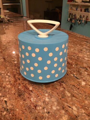 Vintage 1960s 45 RPM Record DISK GO CASE BLUE TURQUOISE W/ White Polka Dots