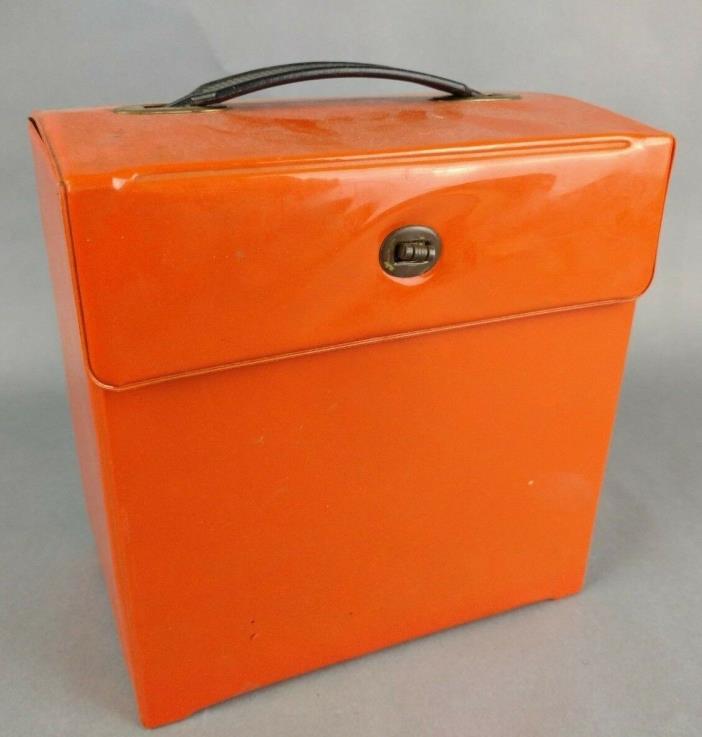 Vintage Bright Orange Carrying Case 45 7