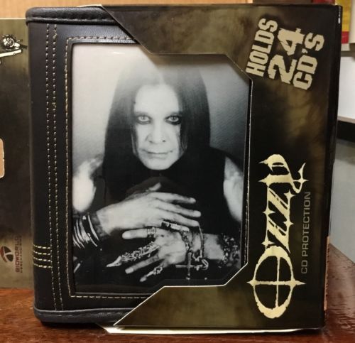 Ozzy Osbourne CD Case Holder Holds 24 CD's Zipper Ozzy Photo Front & Back