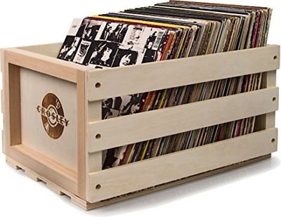 Vinyl Record Storage Crate Holds Up 75 Albums Box Holder Records Display Natural