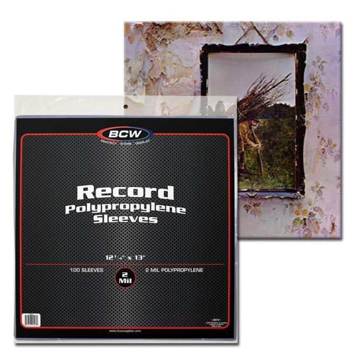 1000 BCW 33 1/3 RPM 2 Mil Outer Sleeves Archival Poly Bags for Record Albums