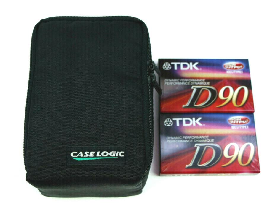 VTG Case Logic Soft Black Portable Cassette Holder 12 Tape Capacity Zip Closure