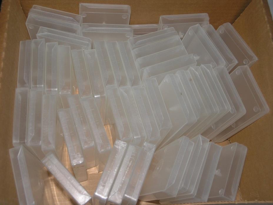 Lot of 48 Cassette Tape Storage Boxes, Clear, Soft Poly