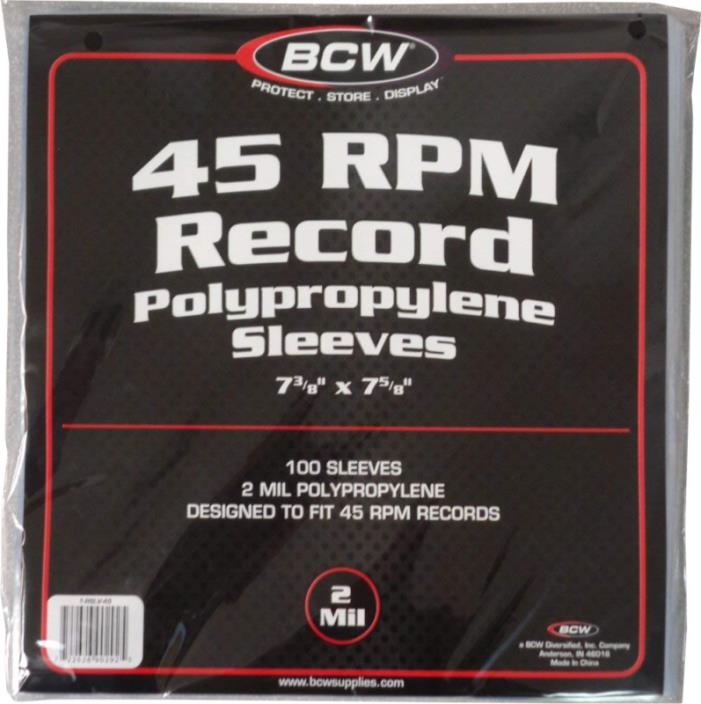 100 Plastic Outer Sleeves Vinyl Record Album 45 RPM 7