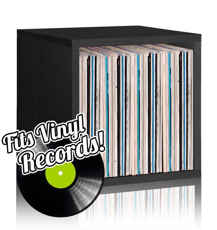Vinyl Record Album LP Album Storage Cube Stackable Bookcase, Black FREE SHIP
