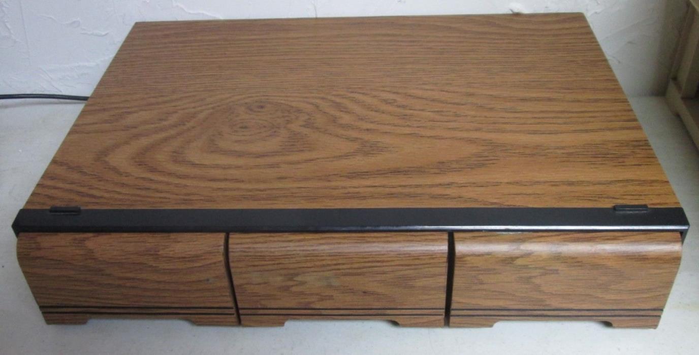 Vintage Cassette Tape Case 3 Drawer Cabinet Storage Wood Holds 42