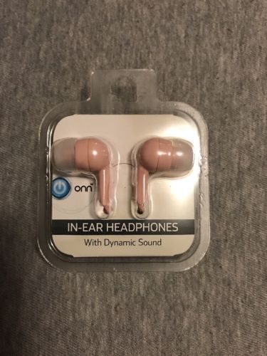 ONN In-Ear Headphones With Dynamic Sound, Pearl Blush