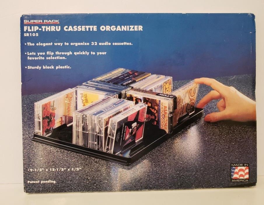 Vintage Flip Through Cassette Tape Display Organizer