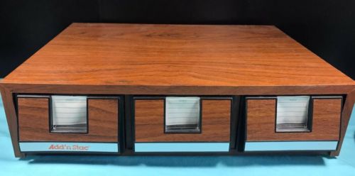 Vtg Add n Stac 3 Drawer Cassette Tape Holder Storage Cabinet Case