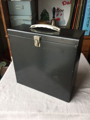 Vintage Anodized Steel LP Record File Storage 12