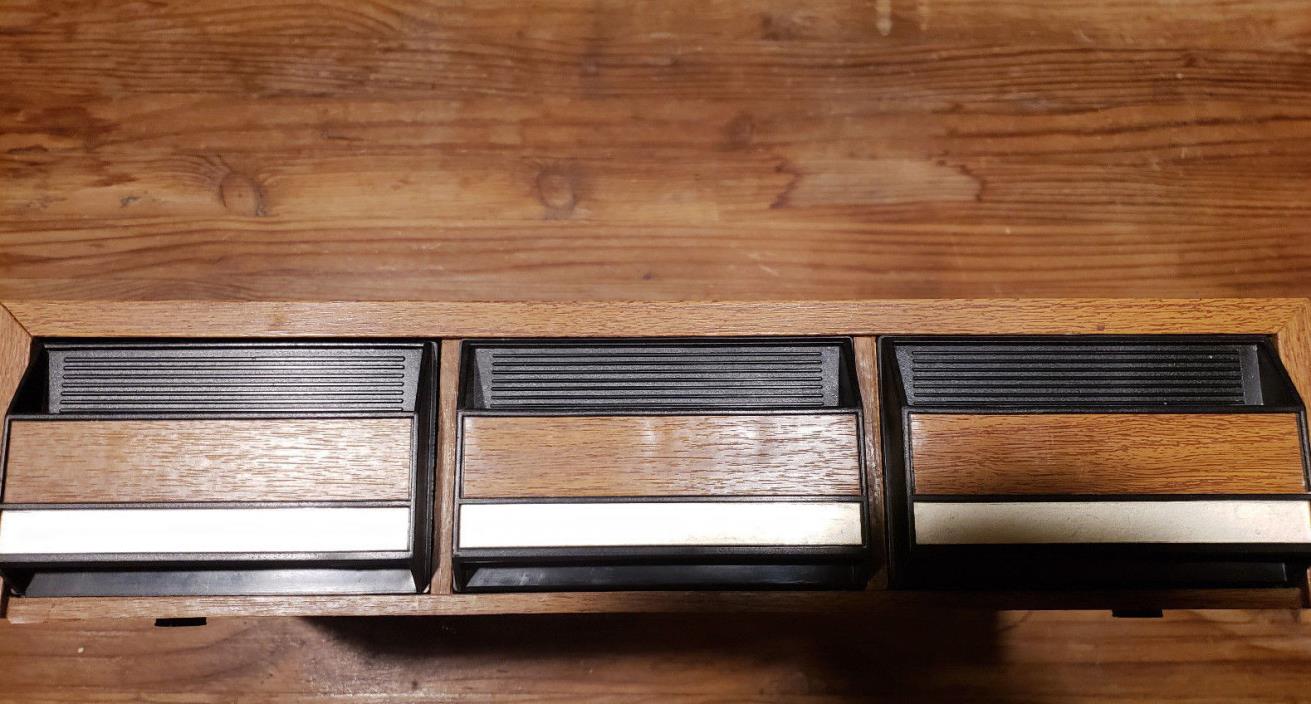 Vintage Cassette Holder Woodgrain Holds 42 Tapes