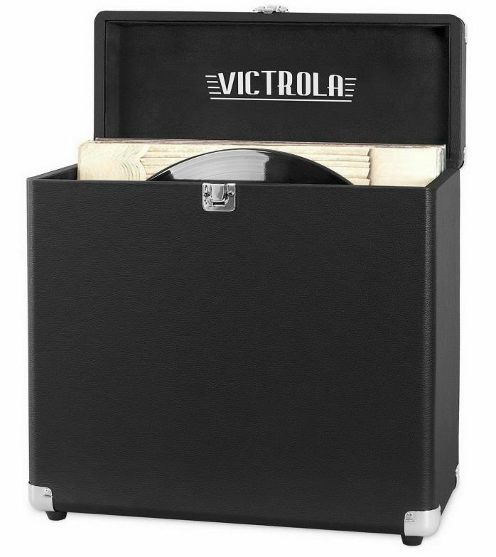 Victrola Vinyl Record Album Storage Carrying Case 30+ Vintage Black