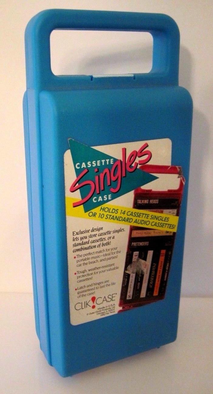 Vintage Clik Case Cassette Singles, Electric Blue, Holds 10 to 14 Cassettes! USA