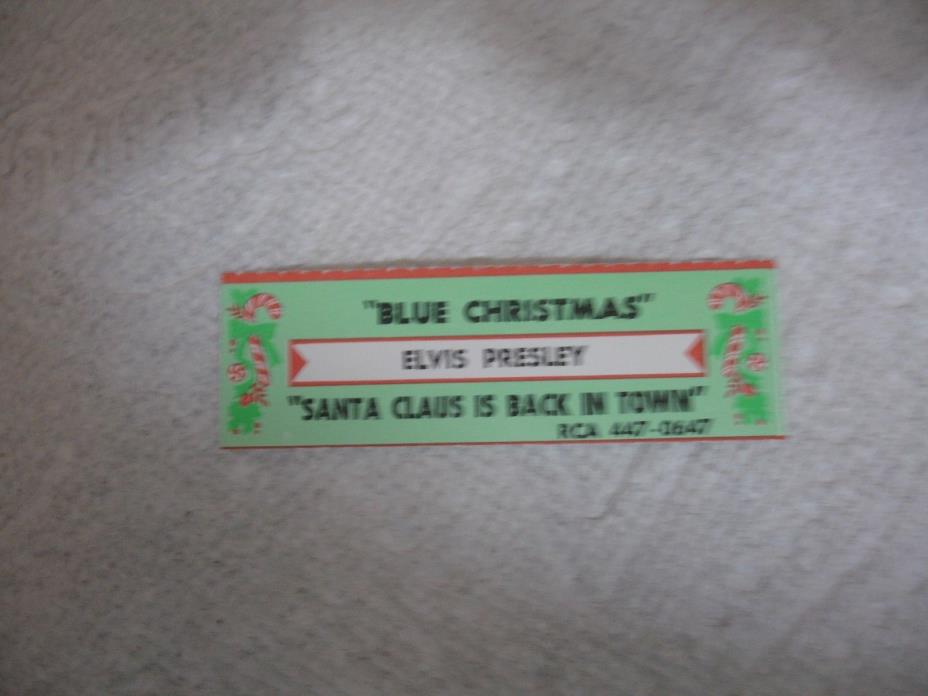 Elvis Presley Jukebox Title Strip for Blue Christmas/Santa Claus Is Back In Town