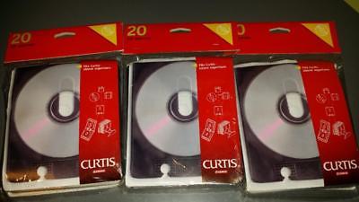 CD REFILL SLEEVES MEDIA STORAGE SOLUTIONS by CURTIS (TOTAL of THREE 20 PACKS)