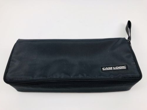 Case Logic 15 Cassette Tape Storage Carry Bag Nylon Black Full Zip Case