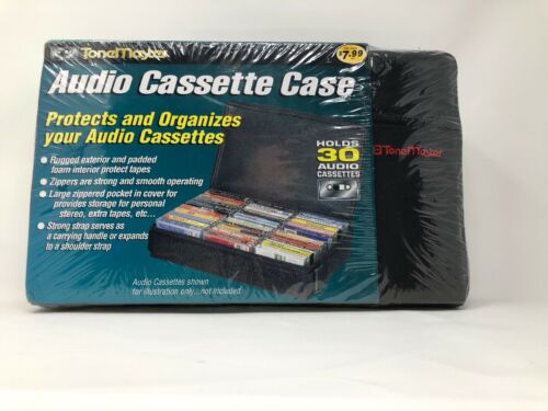 NEW Vtg ToneMaster 30 Cassette Tape Soft Storage Holder Black Carrying Case