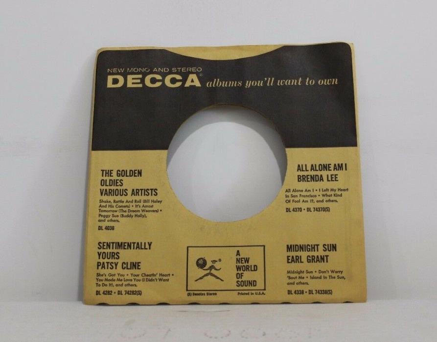 45 RECORD SLEEVE - COMPANY DECCA