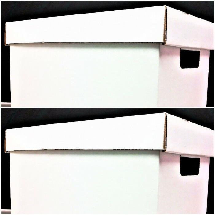 2 Assembled Cardboard Storage Boxes & Lids for 7