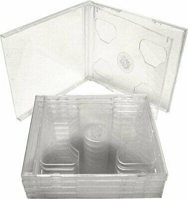 5 Double Slimline CD Jewel Boxes with Clear Tray #CD2R10CLHOLDS 2 CDS IN THE ...