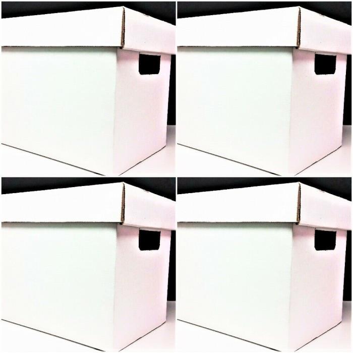 4 Assembled Cardboard Storage Boxes & Lids for 7