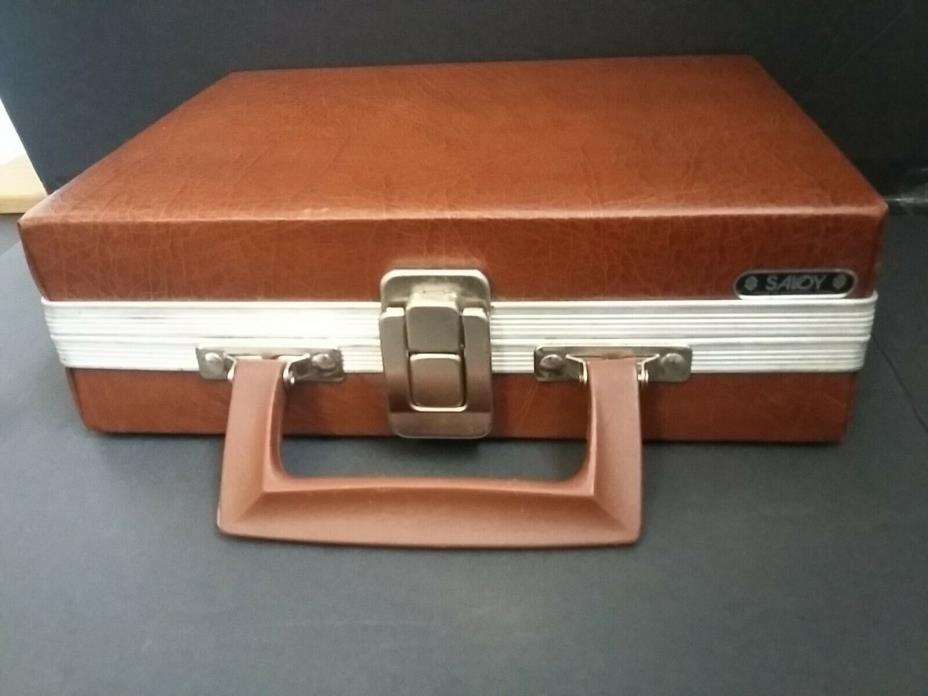 Vintage Savoy 16 Cassette Carry Case Brown Faux Leather 