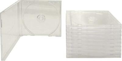 10 Standard Disc Jewel Cases Empty Clear Replacement CD Boxes With Inner Trays