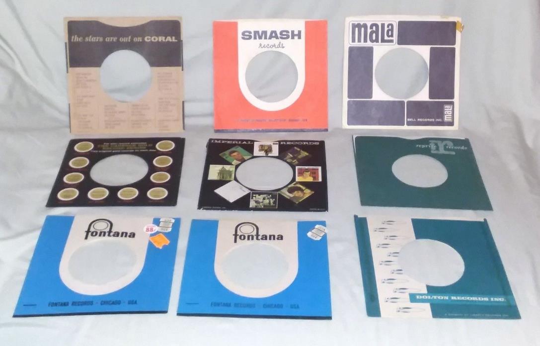 VINTAGE 9 SLEEVES-FONTANA (2), DOLTON/REPRISE/IMPERIAL/CADENCE/CORAL/SMASH/MALA