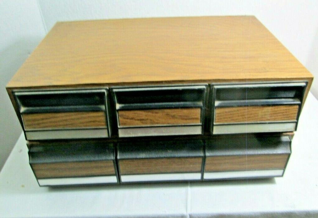 Vintage 70's Cassette Tape Storage Box Cases 3 Drawer 36 Tapes Lot of 2
