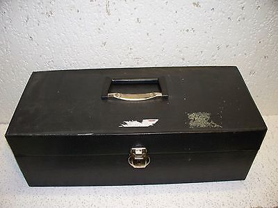 Vintage 8 Track Tape Carrying Case Black Vinyl Covered Holds 24 8 Tracks