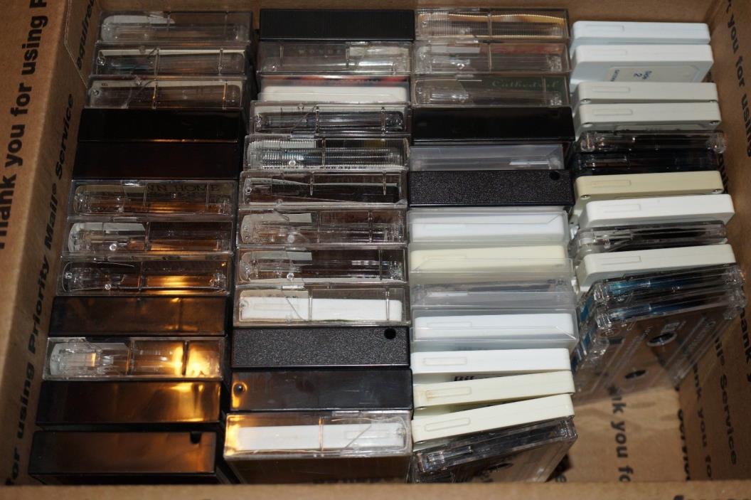 (Lot of 50) Cassette Tapes: Elvis, Children's Songs, Christmas, Spanish, Sermons