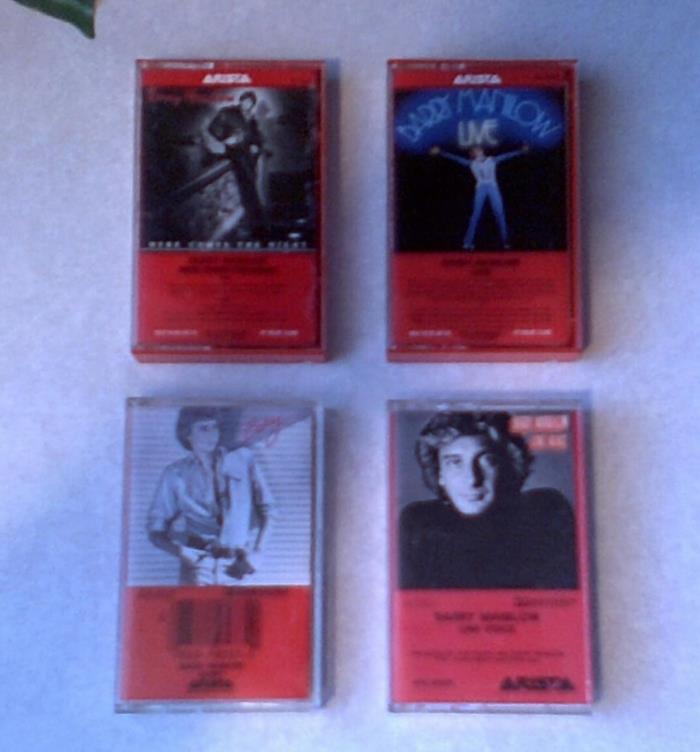 BARRY MANILOW 4 Cassette Tape Lot ONE VOICE / LIVE / BARRY /HERE COMES THE NIGHT