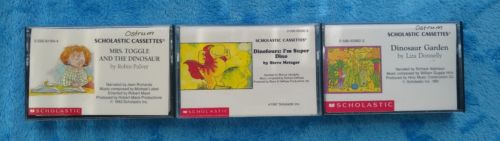 SCHOLASTIC Story 3 Cassette Tape Lot Dinosaurs  Liza Donnelly Robin Pulver