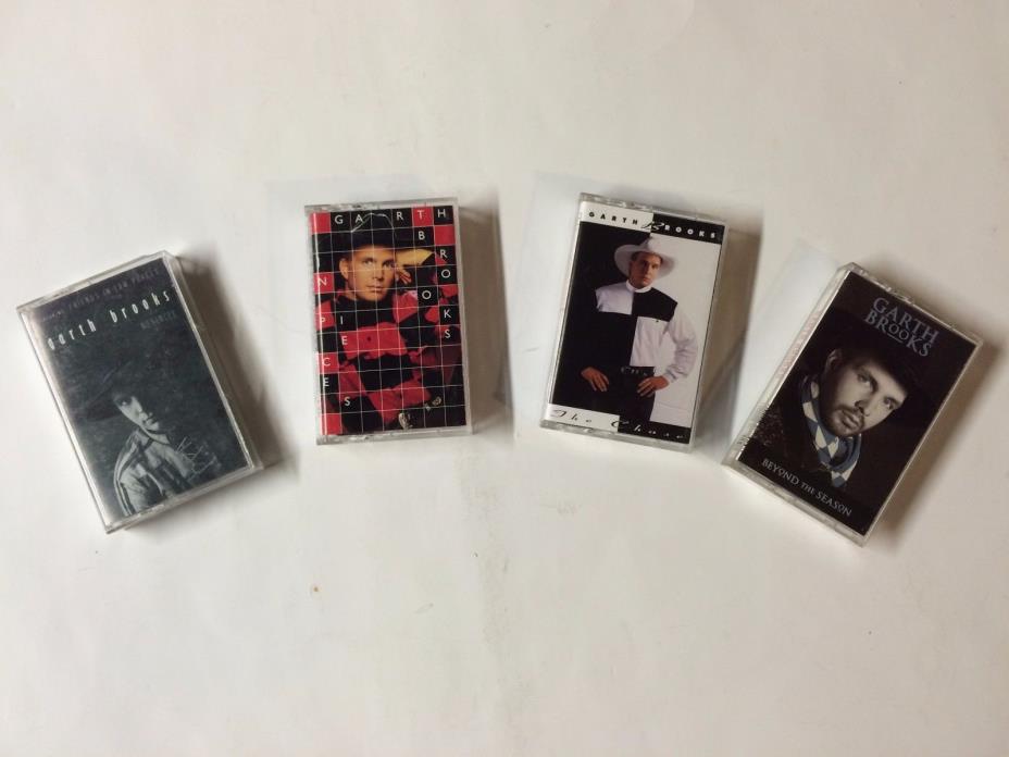 Garth Brooks 4 Cassettes  No fences - the chase - in pieces beyond the season VG