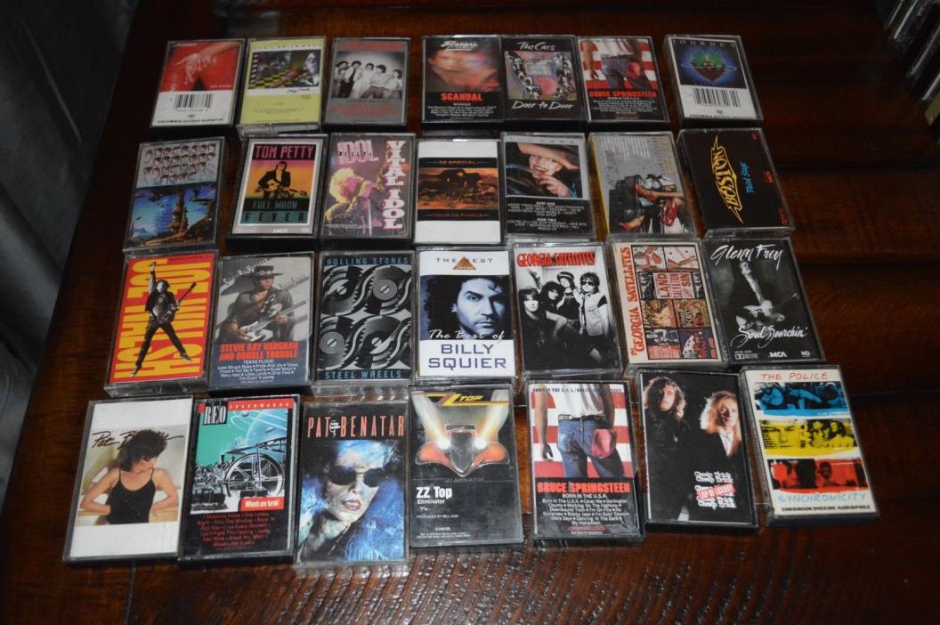80s ROCK & POP CASSETTE 28 TAPE LOT ZZ Top Rolling Stones Loverboy Cars Boston