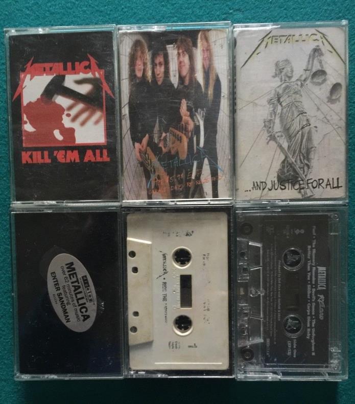 6 Original Vintage METALLICA Cassette Tape Lot Kill'Em GARAGE Justice BLACK VHTF