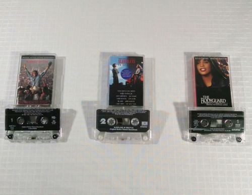 3 Cassette tapes Movie soundtrack lot 8 seconds Bodyguard Sleepless in Seattle