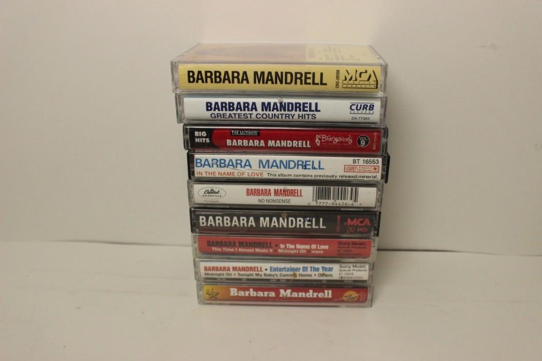 BARBARA MANDRELL 9 Cassette Tape Lot Country Music