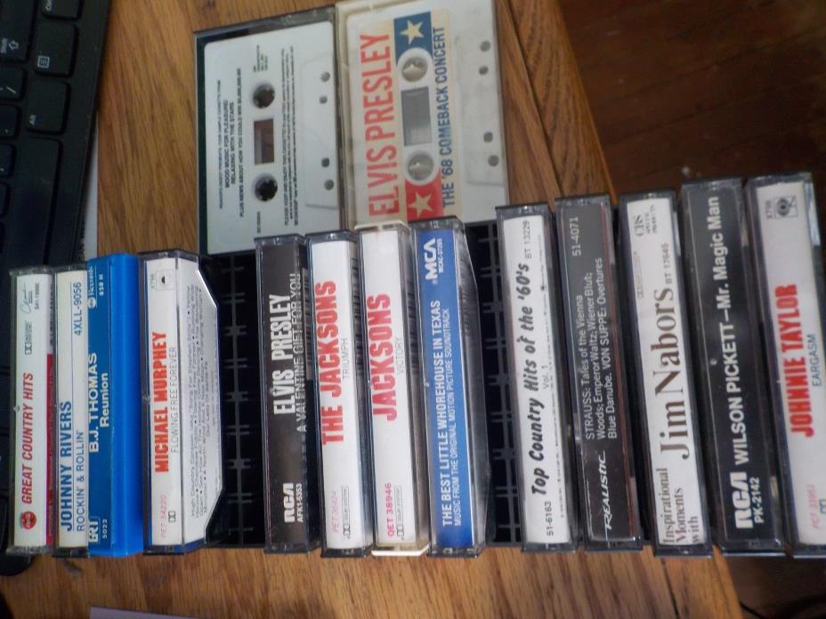 Set of 19 Casettes, Various Artists and Genres Case Included