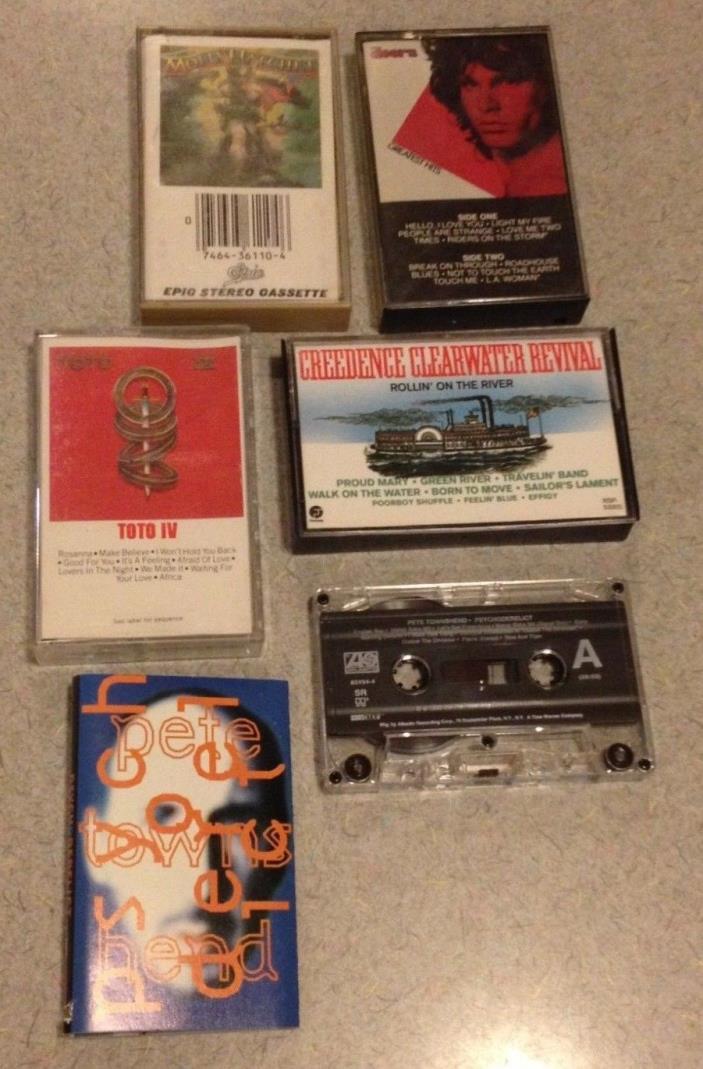 LOT 5 CASSETTES The Doors Molly Hatchet Credence Clearwater Toto Pete Townshed