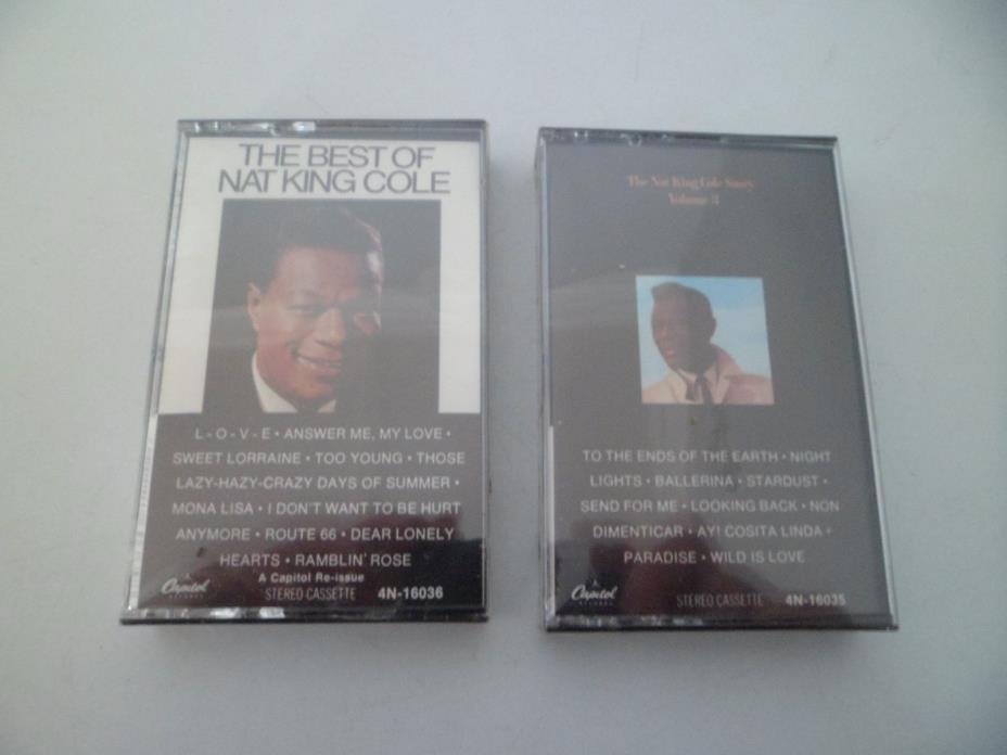 2 BRAND NEW SEALED  Best of NAT KING COLE CASSETTE TAPES the nat king cole story
