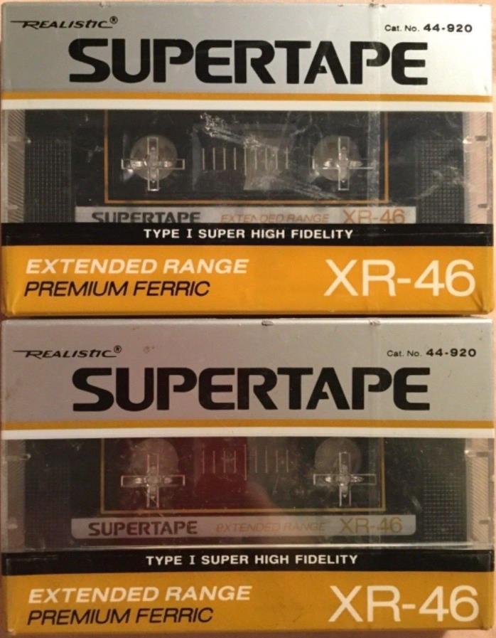 2 Realistic Supertape XR 46 Super High Fidelity Premium Blank Cassette Tape Lot